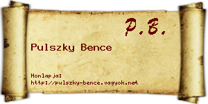 Pulszky Bence névjegykártya
